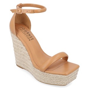 Journee Collection Womens Olesia Buckle Espadrille Wedge Sandals - 1 of 4