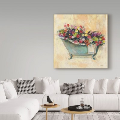 Carol Rowan Floral Bathtub Bouquet Canvas Art 24'' x 24''