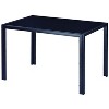 NicBex 47.24" Modern Rectangle Dining Table,Kitchen Table with Glass Table Top and Metal Legs for 4-6 Seaters,Black - 2 of 4