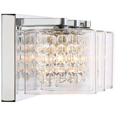Coco Chrome 25.59" Modern 3-Light Bathroom Vanity Light with Crystal Beads