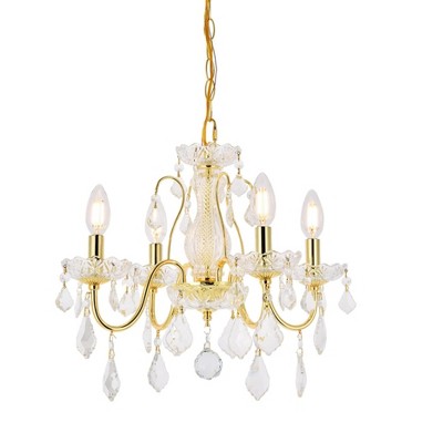 Elegant Lighting St. Francis 4 light Gold Pendant Clear Royal Cut Crystal