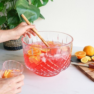 Admiral Large Clear Crystal Punch Bowl for Parties