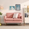 Loveseat Sofa, Mid Century Modern Decor Love Seat Couches for Living Room, Button Tufted Upholstered Small Couch for Bedroom - 2 of 4