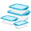 Lexi Home 4-Piece Nested Glass Meal Prep Food Storage Container Set - Aqua - 3 of 3