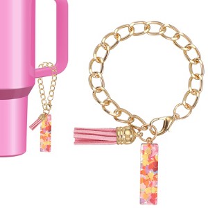 Unique Bargains Epoxy Resin Colorful Glittery Tassel Sports Water Bottle Accessories Letter Charm 1 Pc - 1 of 4