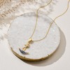 Ross-Simons 0.50 ct. t.w. Sapphire Anchor Pendant Necklace With White Topaz Accents in 18kt Gold Over Sterling - 4 of 4