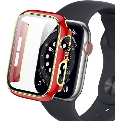 Worryfree Gadgets Bumper Case with Screen Protector for Apple Watch 38mm, White/Silver