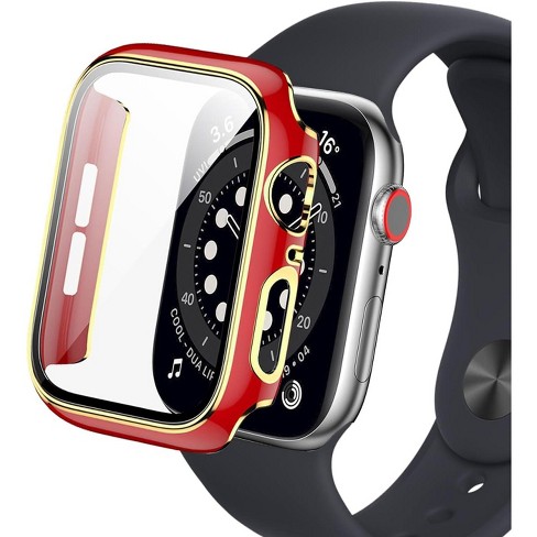 Worryfree Gadgets Bumper Case With Screen Protector For Apple Watch 45mm Red gold 45mm Target