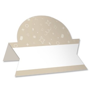 Big Dot of Happiness Tan Confetti Stars - Simple Party Decorations Tent Buffet Card - Table Setting Name Place Cards - Set of 24 - 1 of 4