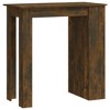 vidaXL Bar Table with Storage Rack Smoked Oak 40.2"x19.7"x40.7" Engineered Wood - 2 of 4