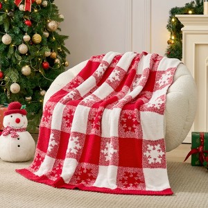 Snuggle Sac Soft Christmas Throw Blanket Knit Bed Blanket 50x60" - 1 of 4