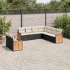 vidaXL 9 Piece Patio Sofa Set with Cushions - Black and Cream Without Table - 2 of 4