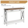 Vintage Console Table with 2 Drawers & Metal Frame - Farmhouse Sofa Table for Entryway, Hallway - Rustic Storage Shelf - Industrial Design - 2 of 4