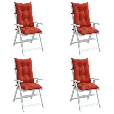 vidaXL Highback Chair Cushions 4 pcs Melange Red 47.2"x19.7"x2.8" Fabric