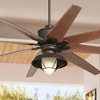 72" Casa Vieja Predator Rustic Indoor Outdoor Ceiling Fan with LED Light Remote English Bronze Cherry Frosted Glass Damp Rated for Patio Exterior Home - 2 of 4
