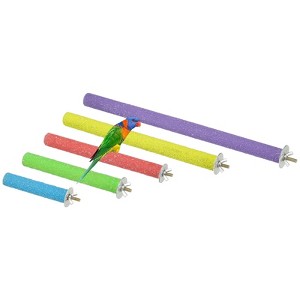 Unique Bargains Natural Wooden Bird Parrot Perch Stand  5 Pcs - 1 of 4