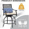 Outdoor Swivel Bar Stools Counter Height with Cushion, 2PCS Patio Bar Stools with Armrest & Back, Tall Outdoor Swivel BarStools for Backyard - 2 of 4