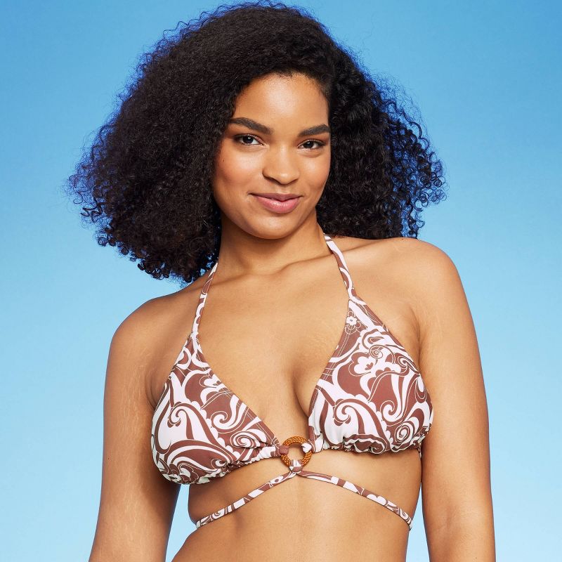Women's Strappy Triangle Bikini Top with Center Front Ring - Wild Fable™, 5 of 9