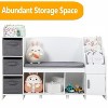White Kids Reading Nook Bench with Bookshelf, Kids Bookcase and Storage Organizer - 4 of 4