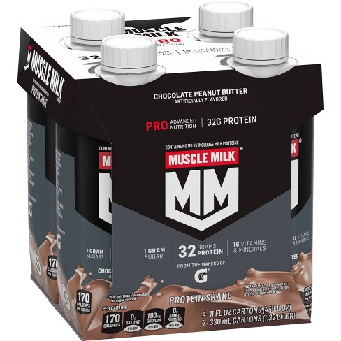 Muscle Milk Pro Nutritional Shake - Pb Chocolate - 11oz/4pk : Target