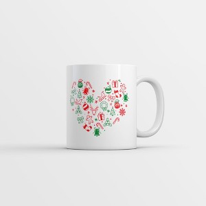 Crazy Dog T-Shirts Christmas Heart Mug Funny Cute Holiday Graphic Novelty Coffee Cup-11oz - 1 of 4