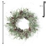 Sullivans Artificial Cedar and Pine Wreath and Hanger Set 24"H Wreath 14"H Hanger, Green & Black - 3 of 4