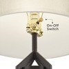 Franklin Iron Works Lucas Industrial Table Lamps Set of 2 with Round Risers 27 1/2" Tall Bronze with USB Nightlight LED Oatmeal Drum Shade for Desk - 3 of 4