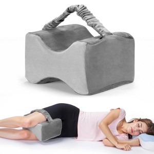 SUGIFT Memory Foam Knee Pillow for Side Sleepers Leg Hip Spine Support Ergonomic Wedge Cushion with Washable Cover - 1 of 4