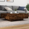 vidaXL Modern Smoked Oak Coffee Table – Features Adjustable RGB LED Lights - 2 of 4