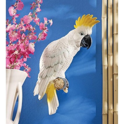 Sulphur-Crested Cockatoo White and Yellow Polyresin Wall Sculpture