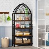 Hommoo 74.8-Inch Tall 5-Tier Industrial Bookshelf Rustic Brown - 3 of 4