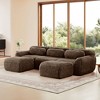 114.6 inch Brown U-shaped Boneless Sectional Sofa with Throw Pillows and 2 Ottomans 32D High Density Sponge for Living Rooms - 2 of 4