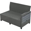 5-Piece PE Wicker Patio Set, L-Shaped Sofa with Extendable Tables & Dining Table, Washable Covers - 3 of 4