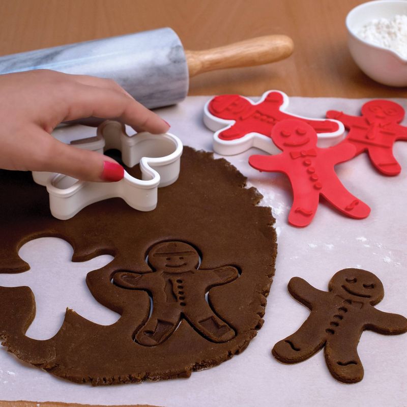 Tovolo Ginger Boy Cookie Cutters White/Red 81-3804, 4 of 9