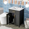 Whisen 24 in. Bathroom Storage Cabinet Bathroom Vanity with Ceramic Sink and 2 Soft-Close Doors - 4 of 4