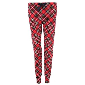 Roll Outta Bed Women's Christmas Plaid Jogger Pants - 1 of 4
