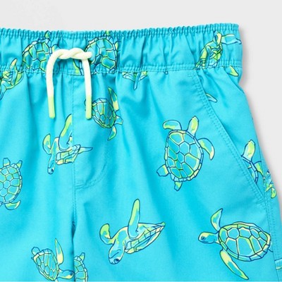 Cat & Jack Boys' Roaming Turtles Swim Trunks - Cat & Jack™ Blue/ Showy Green S — фото 4