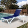 Kozyard Alan Adjustable Patio Chaise Lounge Chair with Table– Full Flat Reclining Aluminum Frame with Durable Resin Legs - 2 of 4