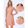Allegra K Women's Elegant 3/4 Sleeves Ruffles Bodycon Fishtail Lace Midi Dress - 2 of 4