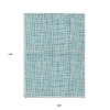 Teal Blue And Ivory Striped Washable Indoor Outdoor Area Rug - 3 of 4