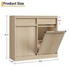 10 Gallon Tilt-Out Trash Cabinet – Modern Hidden Freestanding Garbage Can & Laundry Hamper, Pet-Proof Storage Cabinet, 1-Drawer Oa - 2 of 4