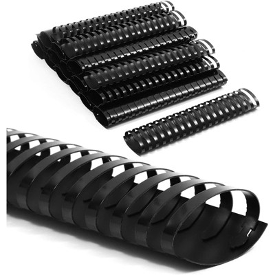 Juvale 50 Pack Black Spiral Binding Coils, Plastic Coil Spines for 400 Sheets, 11 in, 51mm