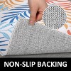 Botanical Washable Rug – Blue Low Pile Carpet, Non-Shedding, Stain & Slip Resistant, Easy-Clean for Living Room or High Traffic Areas - 4 of 4