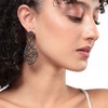 SOHI Women's Chrome Silver Embellished Overlay Teardrop Earrings - 4 of 4