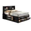TiramisuBest Black Wood King Bed with 6 Storage Drawers, Bookcase Headboard, No Box Spring, 79x93x56 inches, 303 pounds - 3 of 4