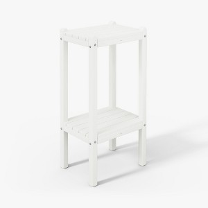WestinTrends Malibu 36" All Weather HDPE Outdoor Patio Two Shelf Side Table - 1 of 4