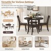 5-piece Dining Set, Retro Simple Round Table and 4 Chairs with X-shaped Backrest for Kitchen, Dining Room and Living Room - 2 of 4