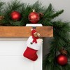 Northlight 6" Red Velvet Christmas Stocking with Cuff and Silver Bell Accent - 2 of 4
