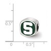 Black Bow Jewelry Sterling Silver Michigan State Spartans NCAA Bead Charm - 3 of 4
