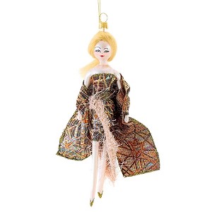 De Carlini Italian Ornaments 7.0 Inch Macey In Cooper Dress Christmas Tree Ornament , Fashionista Vogue Chic (1PC) - 1 of 3